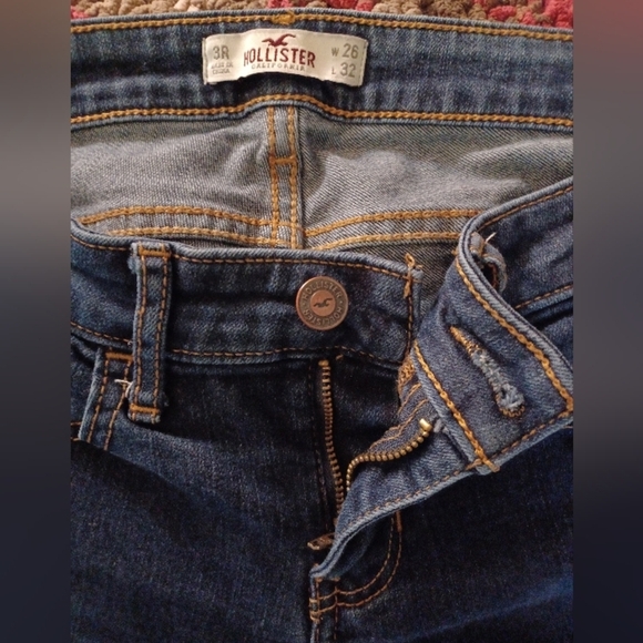 🍒 Hollister Straight Leg Denim Stretch Jeans Low-rise - Picture 5 of 6